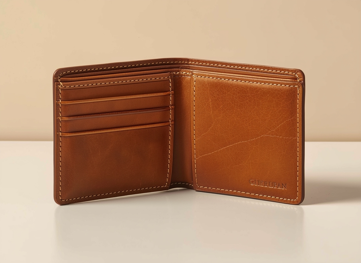 Floxarixhrozal Bifold Wallet in Cognac Leather