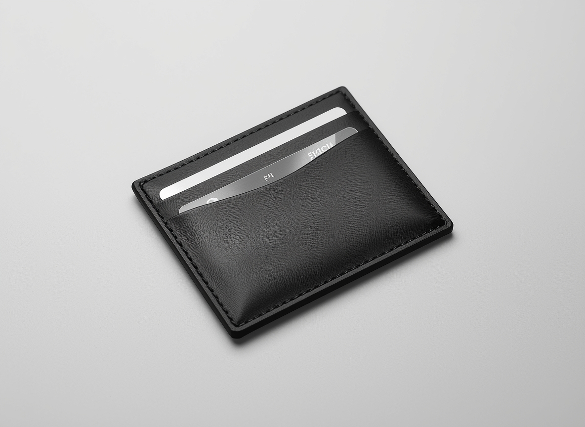 Floxarixhrozal Slim Cardholder in Premium Black Leather